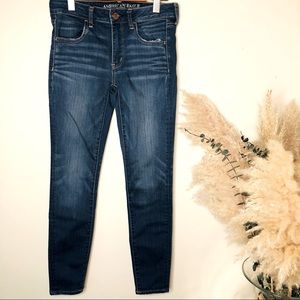 American Eagle Jegging Blue Wash Super Stretch Sz 6